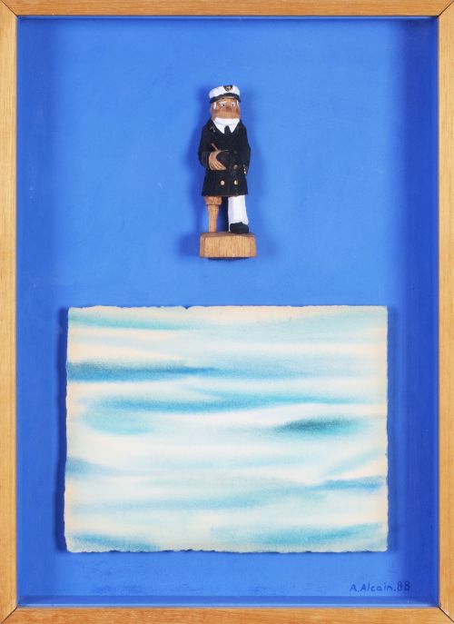 ALFREDO ALCAÍN (Madrid, 1936)Marina con marinero, 1988