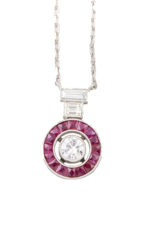 Colgante ojo de perdiz con brillante central de 0,20 ct, or