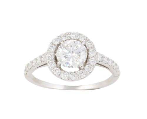 Sortija ojo de perdiz estilo Art-Decó con brillante central