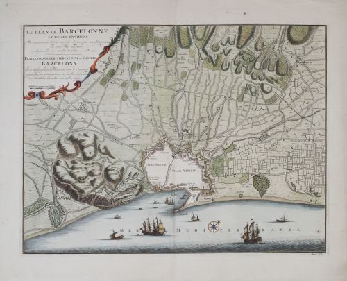 NICOLAS JANSZ VISSCHER II (1649-1702)Plano de Barcelona y