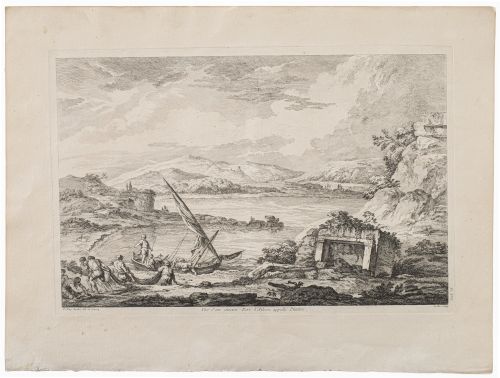 JACQUES- PHILIPPE LE BAS (1707- 1783)"Vue du Port de Piré