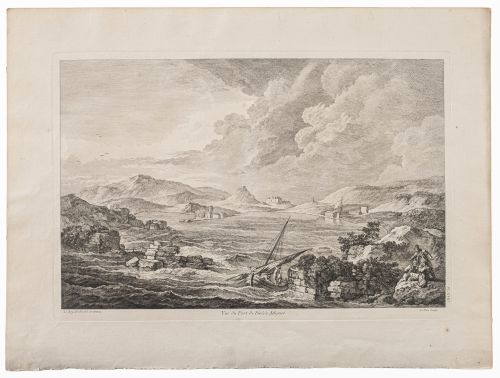 JACQUES- PHILIPPE LE BAS (1707- 1783)"Vue du Port de Piré