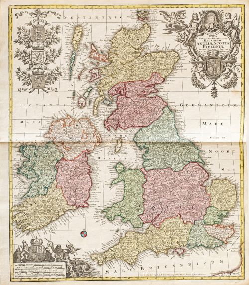 MATTHÄUS SEUTTER (1678-1756)Mapa histórico de las islas b