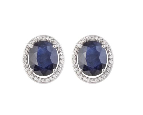Pendientes con zafiros de talla oval  de 4,89 y 4,74 ct orl