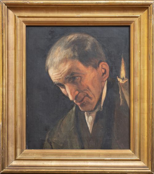 ESCUELA ESPAÑOLA, SIGLO XIXRetrato de anciano con vela