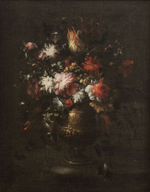 MAGARITA CAFFI  (Milán, 1648 - 1710)Jarrón de flores sobr