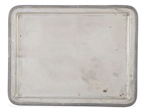 Bandeja rectangular de plata de ley.S. XX.