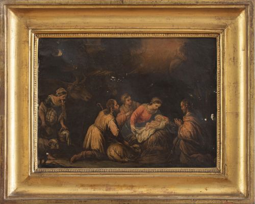 ESCUELA ESPAÑOLA, SIGLO XIXAdoración de los pastores sobr