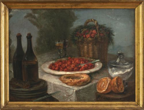 VICENTE CASTELLÓ Y AMAT (1787-1860)Bodegón de fresas, nar