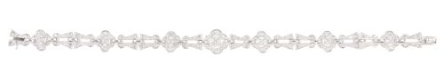 Pulsera c.1930 de brillantes y diamantes de talla rosa, con