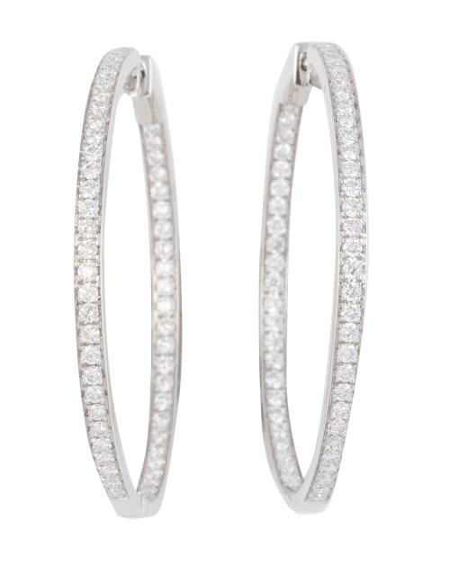 Pendientes criollas con brillantes en línea frontal e inter