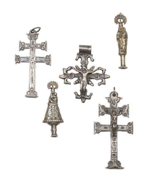 Lote de cinco piezas de plata.España, S. XVII - XVIII.
