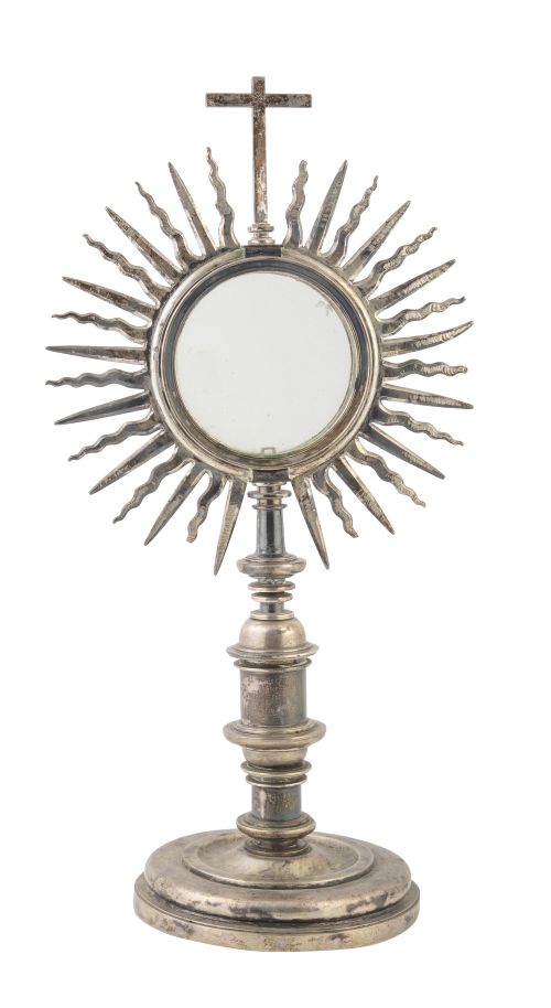 Custodia de sol plata en su color.S. XVII.