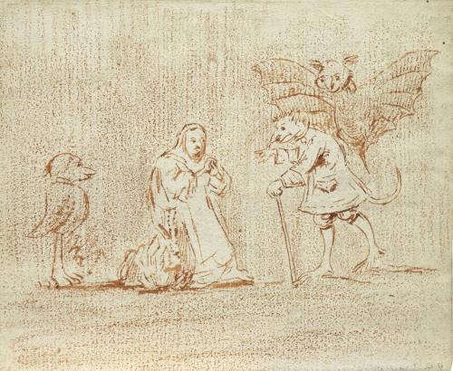 GIOVANNI BATTISTA TIEPOLO (1696-1770)Escena satírica, las