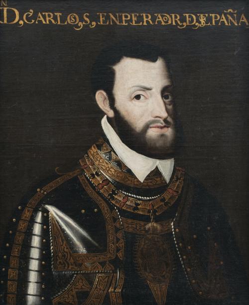 ESCUELA ESPAÑOLA, SIGLO XVIIRetrato de Carlos V con armad