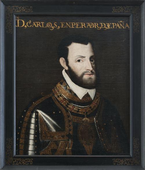 ESCUELA ESPAÑOLA, SIGLO XVIIRetrato de Carlos V con armad