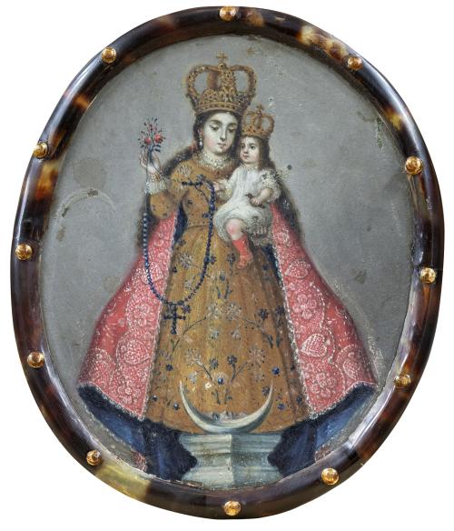 ESCUELA MEXICANA, SIGLO XVIIIEscudo de monja: La Virgen d