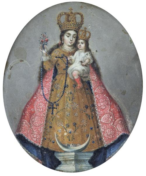 ESCUELA MEXICANA, SIGLO XVIIIEscudo de monja: La Virgen d