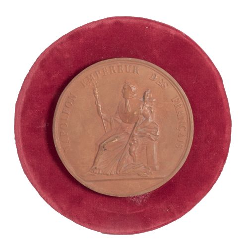 Placa conmemorativa en barro con Napoleón como emperador de