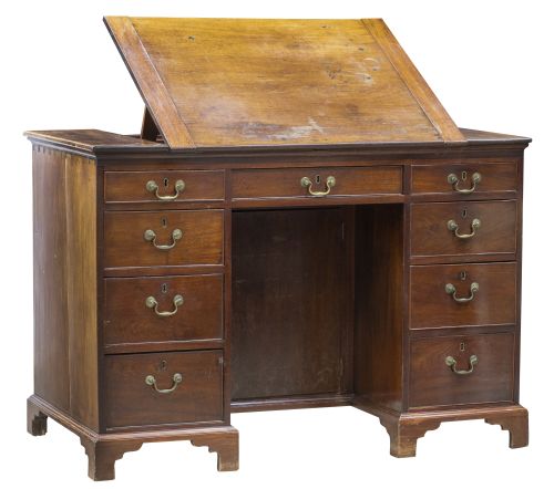 Mesa de arquitecto Jorge III de madera de caoba.Inglaterr