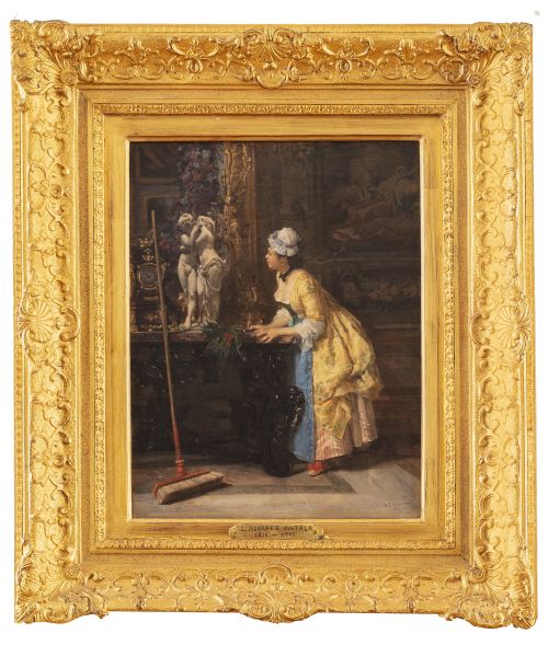 LUIS ÁLVAREZ CATALÁ (Madrid, 1836-1901)Admirando a Cupido