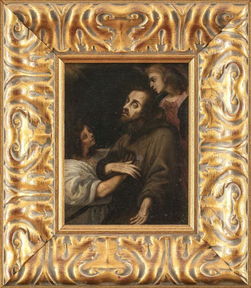 ESCUELA ESPAÑOLA, SIGLO XVIISan Francisco confortados por