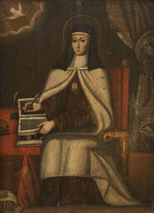 ESCUELA ESPAÑOLA, SIGLO XVIISanta Teresa de Jesús escribi