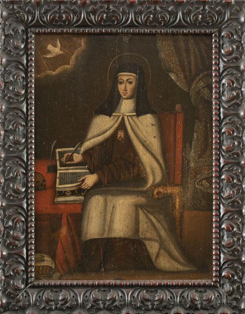 ESCUELA ESPAÑOLA, SIGLO XVIISanta Teresa de Jesús escribi