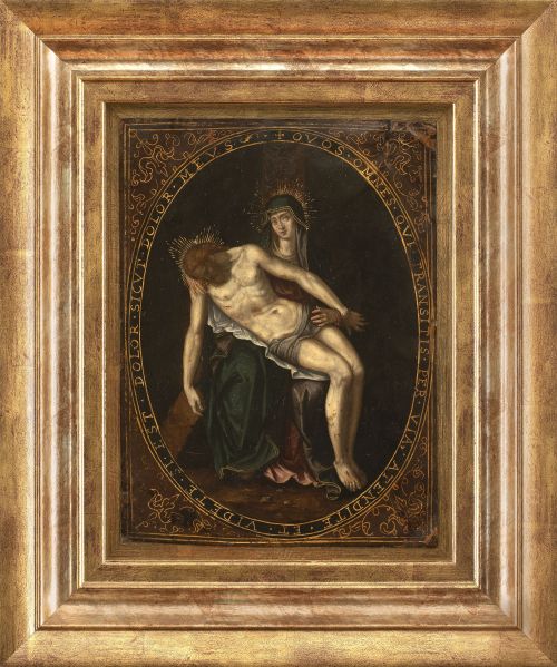 ESCUELA FLAMENCA, SIGLO XVIIPiedad inserta en un óvalo fi