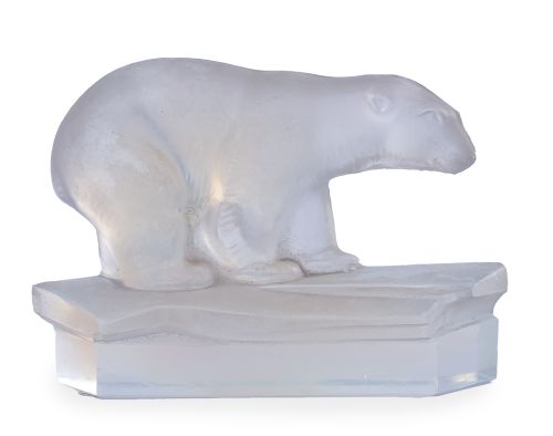 Oso polar de cristal iridiscente. Firmado en la base.Dani