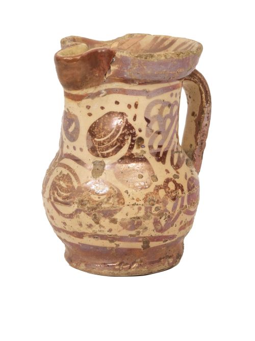 Jarro de cerámica de reflejo metalico, Manises, S. XVII.