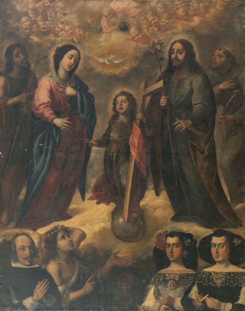 ESCUELA SEVILLANA, SIGLO XVIITrinidad en la Tierra con Sa