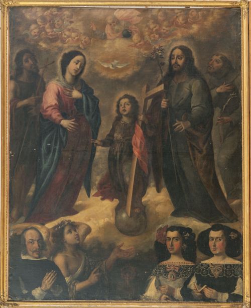 ESCUELA SEVILLANA, SIGLO XVIITrinidad en la Tierra con Sa