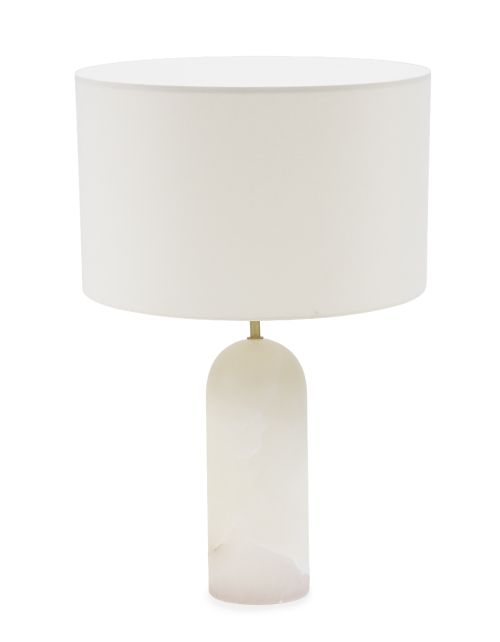 Lámpara de mesa "Pura Kelo" con pie de alabastro blanco.S