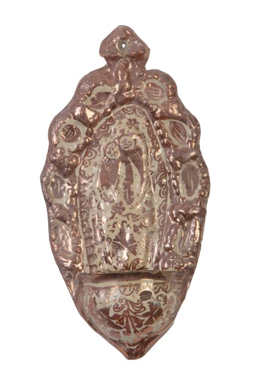 Benditera de cerámica esmaltada de reflejo metálico de la s