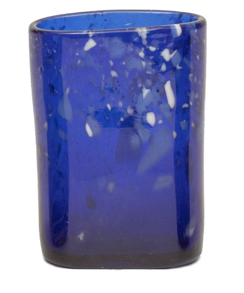 Vaso de faltriquera en azul y jaspeado.La Granja, S. XVII