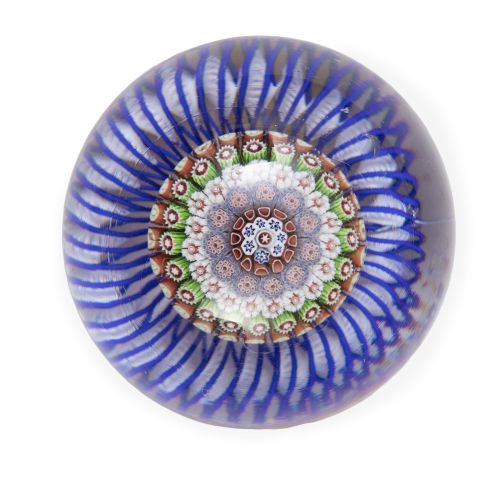 Pisapapeles "champiñón" de cristal con ramillete de flores 