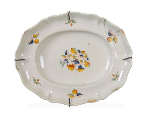 Bandeja oval de cerámica esmaltada de la serie del cacharre