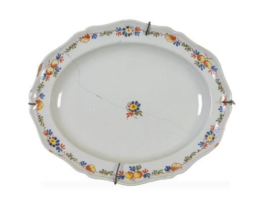 Bandeja oval de cerámica esmaltada de la serie del cacharre