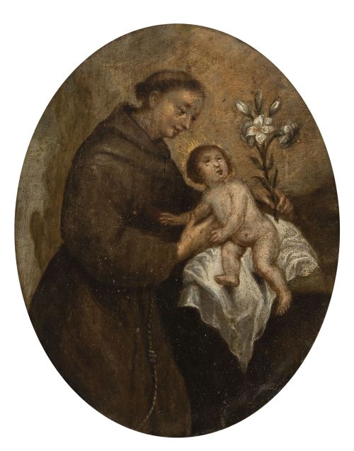 ESCUELA ESPAÑOLA, SIGLO XVIIISan Antonio con el Niño