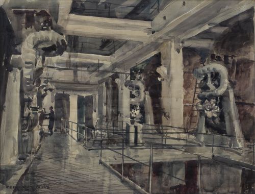 CEFERINO OLIVÉ (Reus, 1907-1995)Interior de una fábrica, 