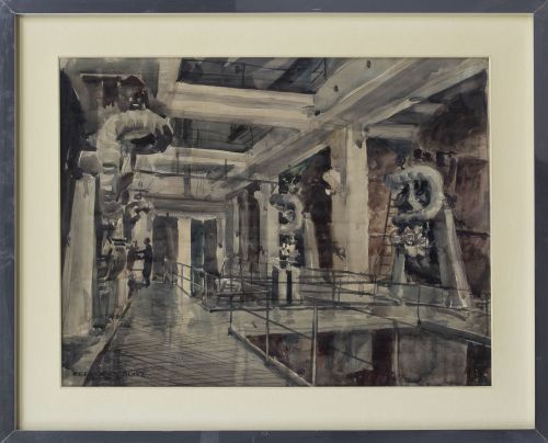 CEFERINO OLIVÉ (Reus, 1907-1995)Interior de una fábrica, 