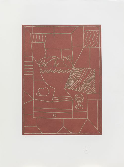 ALFREDO ALCAÍN (Madrid, 1936)Bodegón marrón y bodegón ama