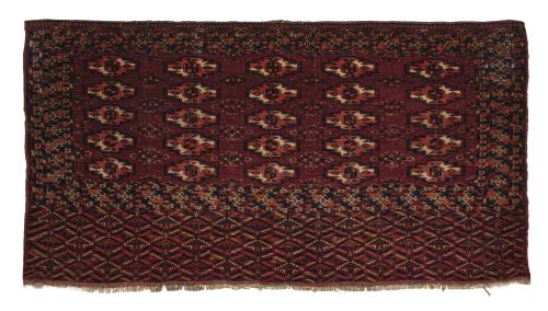 Pequeña alfombra chuwal de la tribu (ABADUL-TURKMENISTAN) h