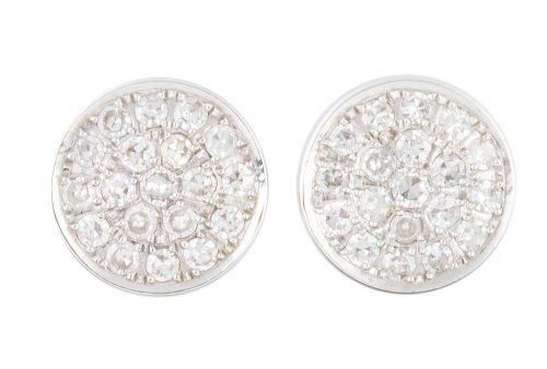 Pendientes de brillantes en rosetón circular