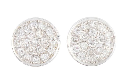 Pendientes de brillantes en rosetón circular