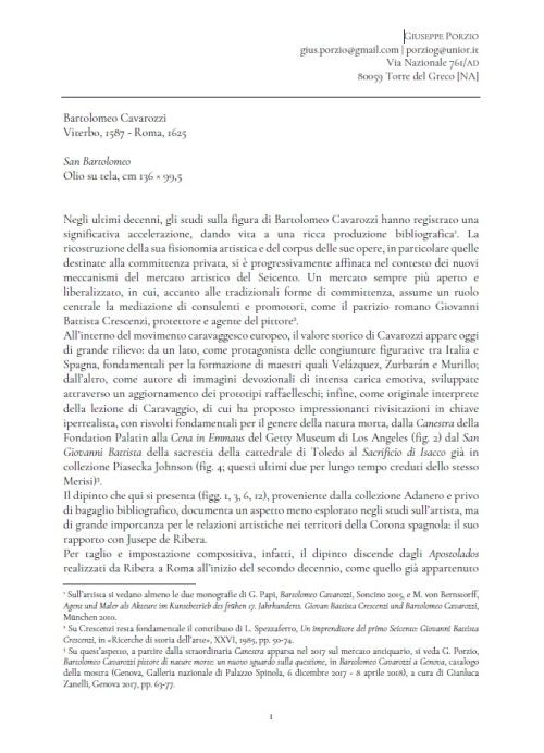 BARTOLOMEO CAVAROZZI (Viterbo, 1587 - Roma, 1625)San Bart