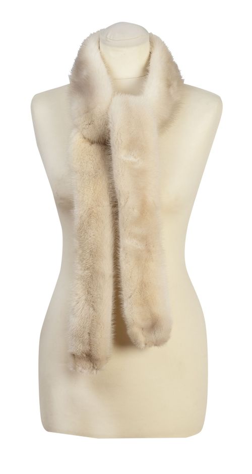 Bufanda vintage de piel de visón blanco