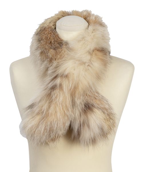 Bufanda vintage de piel de lince blanco