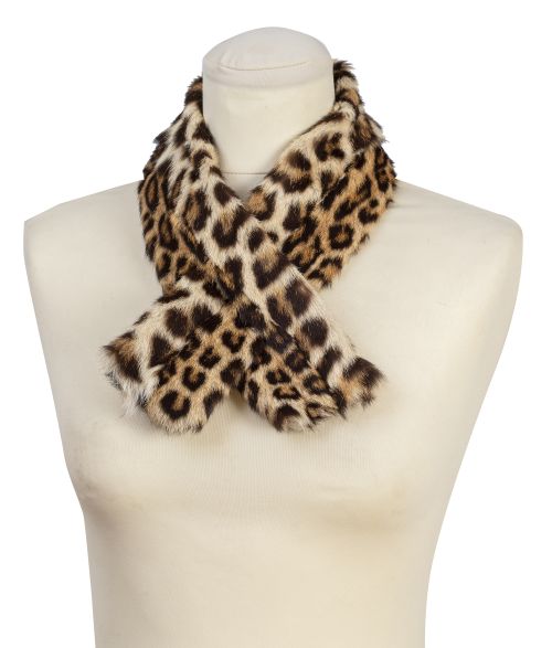 Bufanda vintage de piel de leopardo